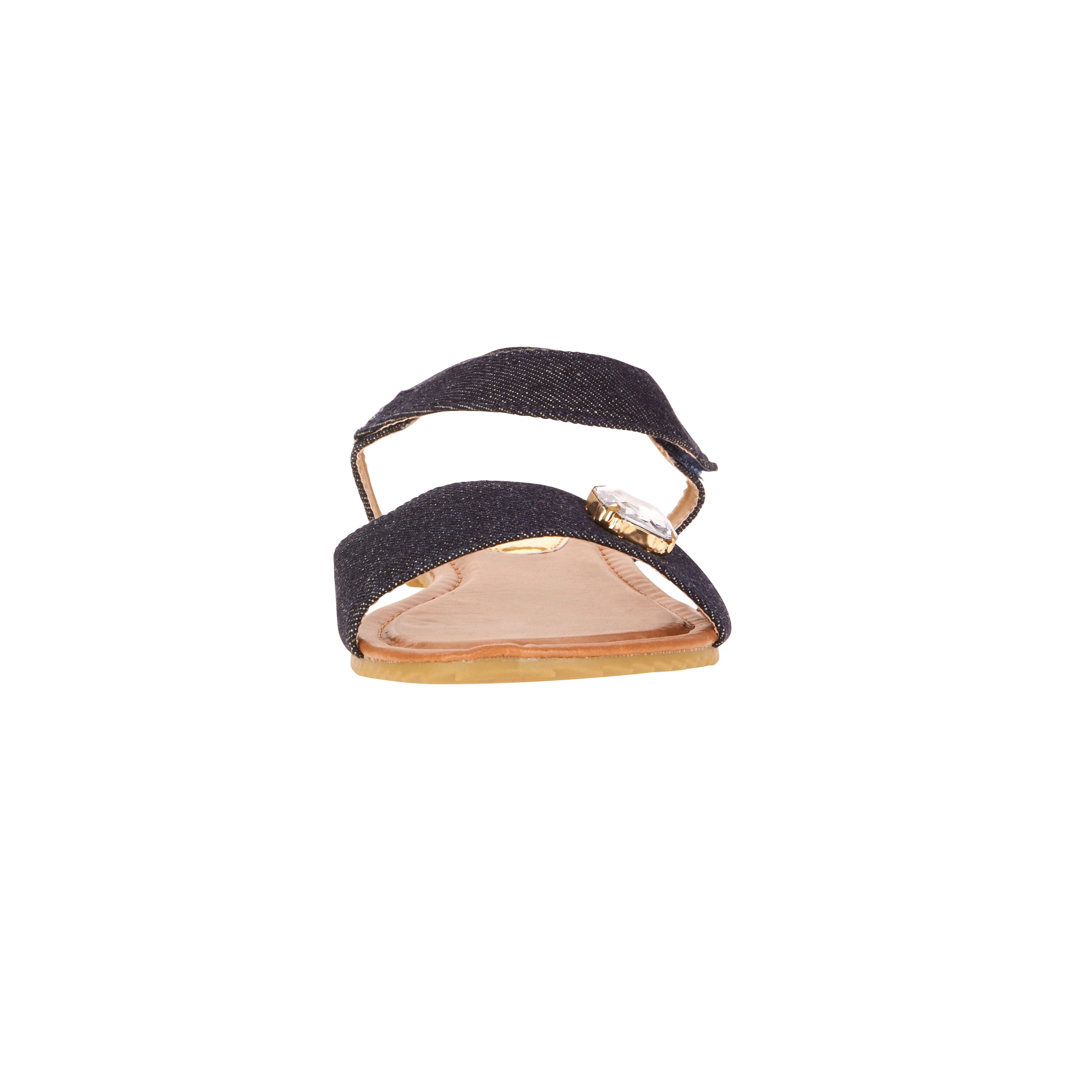 Victoria K Women's Rhinestone Embellished Denim Fashion Sandal