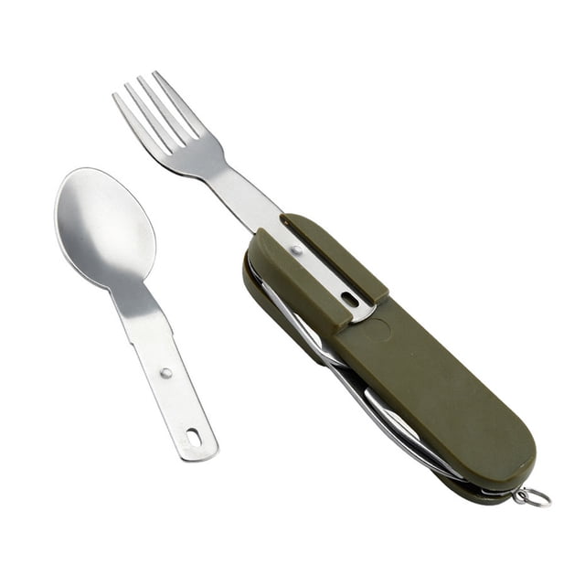 Xingzhi Outdoor Camping Picnicking Folding Tableware Pocket foldable tableware Tool Foldable Portable Spoon Fork Stainless Steel