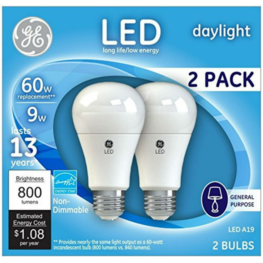 Ge Lighting 61971 Nondimmable Led Light Bulb, Daylight, 9 W Walmart