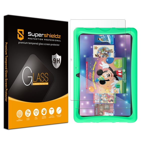(2 Pack) Supershieldz Designed for Contixo 10 inch Kids Tablet (K103) Screen Protector, (Tempered Glass) Anti Scratch, Bubble Free