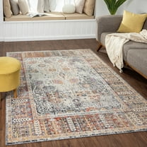 Luxe Weavers Bohemian Stain Resistant Oriental Area Rug 5x7 Rust