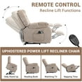 thumbnail image 4 of PAPROOS Recliner Chair, Electric Power Lift Recliner with Heat Therapy and Massage Function, Large Size Lift Chair with Remote and Side Pocket,Oversized Power Reclining Sofa, Camel, 4 of 9