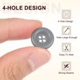 thumbnail image 4 of Uxcell 50pcs Sewing Button 15mm 4 Holes Resin Round Crafting Buttons, Gray, 4 of 6