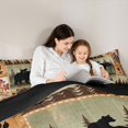 thumbnail image 4 of Manfei Autumn Leaf Twin Comforter Sets,Family Bear Print Bedding Set,Brown,Black Reversible,2-Piece,1 Comforter and 1 Pillowcase, 4 of 7