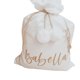 thumbnail image 2 of Saco de encargo de lujo de Santa del terciopelo del espacio en blanco del logotipo de Pom Pom del bolso de lazo del regalo de la Navidad blanca, 2 of 4