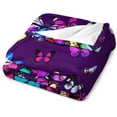 thumbnail image 3 of Yibo Beautiful Butterfly Blanket Flannel Soft and Comfortable Anti-static Bed Sofa Blanket, 3 of 7