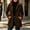 Coffee, variant on HCBY Women's Peacoat Double Breasted Notched Lapel Button Front Side Pockets Long Sleeve Mid-Length Tailored Fit Classic Fall Winter