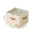 thumbnail image 3 of Beige Foldable Fabric Storage Box, Breathable Shoe Organizer With Lid, Closet Shelf Organizer For Home, Compact Foldable Design, 16.93X16.93X12.6In Unfolded, 3 of 6