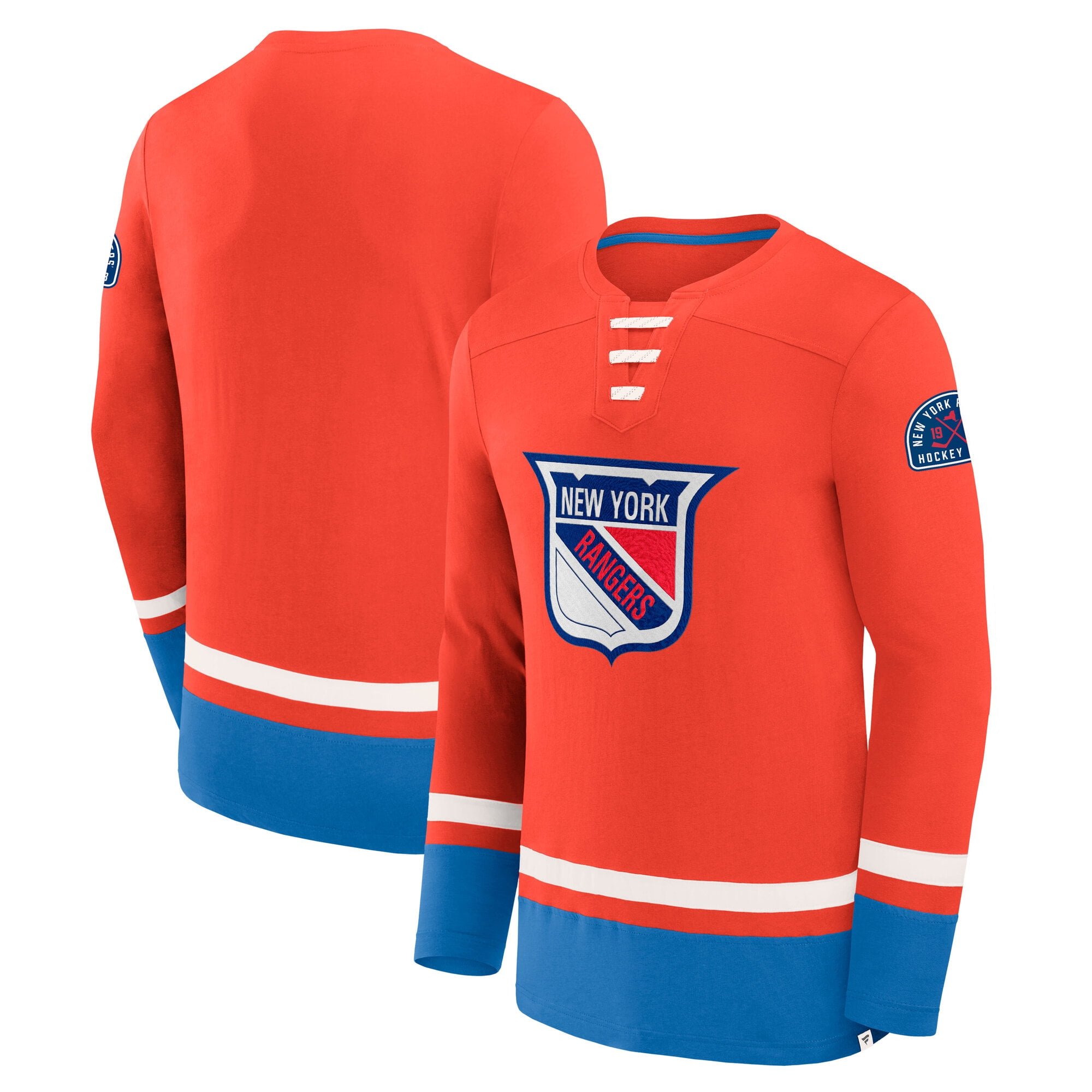 Men's Fanatics Blue New York Rangers Vintage High Point Long Sleeve T-Shirt
