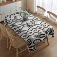 thumbnail image 2 of Black Geometric Flower Diamond Pattern Rectangle Tablecloth 60"x84",Waterproof Polyester Rectangle Table Cloth, Wipeable Spillproof Polyester Tablecloth for Dining, Camping, Indoor and Outdoor, 2 of 5
