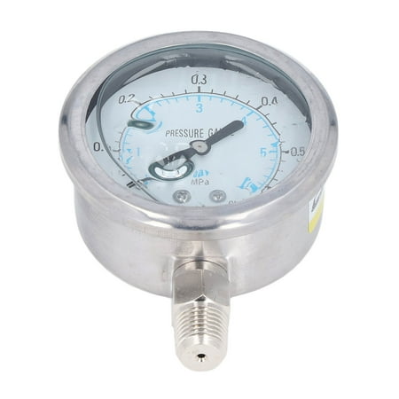 

PressureGauge1/4NPT VacuumPressureGauge Stainless Steel Housing Accuracy Level 2.5 For Hydraulic Pressure For Oil Pressure 0 To 0.6Mpa