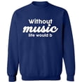 thumbnail image 2 of OXI Crewneck Sweatshirt - Without Music Life Would B, Basic Casual Sweatshirts for Men's and Women Fleece Sweatshirt Long Sleeve - Navy Blue Large, 2 of 2