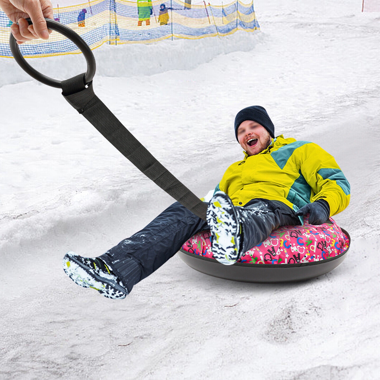 80cm/31.49in Oxford Cloth Inflatable Sledding Tube Inflatable Snow Sleds for Kids and Adult 100-180kg/220.46-396.83lbs