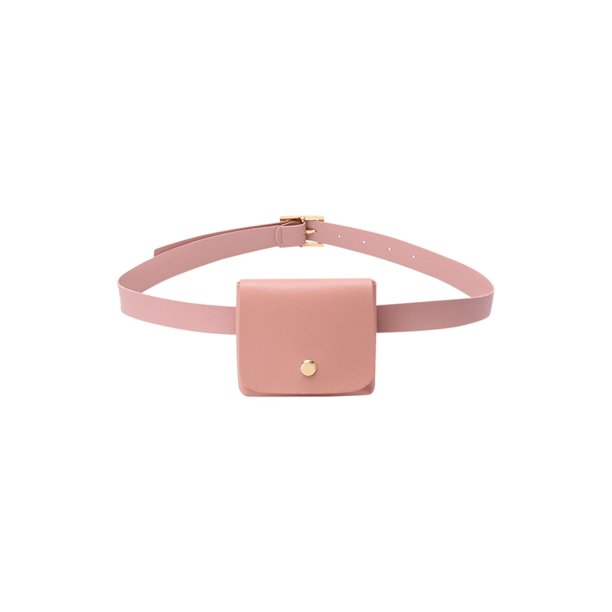 Mini Riñonera Informal PU para Mujer Riñonera Retro Con (rosa)