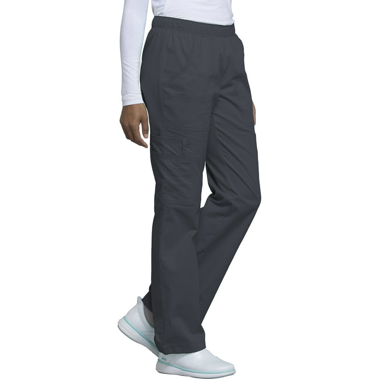 Cherokee Core Stretch Womens Mid Rise Pull-on Pant Cargo Scrub Pants 4005