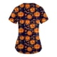 thumbnail image 3 of Camisa de uniforme médico de manga corta con cuello en V y temática de Halloween para mujer con estampado de calabaza, 3 of 3