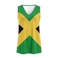 thumbnail image 4 of FUIALDOLG Womens Jamaica Flag Print Tank Tops Summer Casual V-Neck Sleeveless Top Soft Blouse Undershirt Flowy Tunic Tops Black Tops Summer Fashion Outfits,4XL, 4 of 7