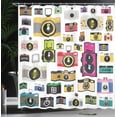 thumbnail image 3 of Ambesonne Colorful Shower Curtain, Vintage Old Cameras, 69"Wx84"L, Multicolor, 3 of 4