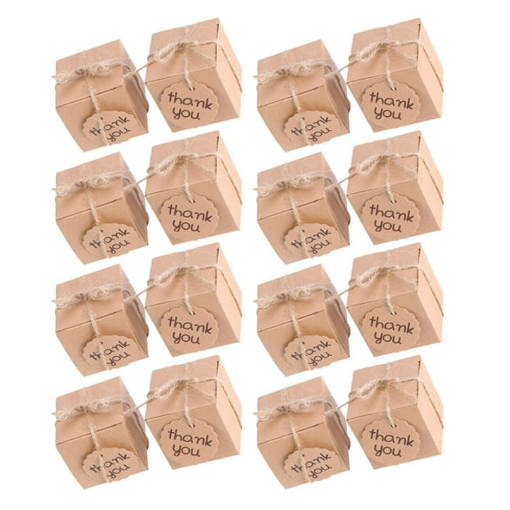 IBASETOY Paper Treat Boxes DIY Khaki Reusable 50Pcs