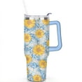 thumbnail image 2 of 40 Oz Sunflowers Tumbler with Handle and Straw,Double Wall Vacuum Reusable Stainless Steel Water Bottle Leak Proof Insulated Travel Mug Iced Coffee Cup, for Iced or Cold Beverages, 2 of 7