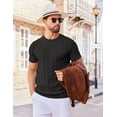 thumbnail image 5 of COOFANDY Mens Dress T Shirts Summer Short Sleeve Sweater Shirt Knitted Crewneck Tee Shirt, 5 of 6