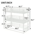thumbnail image 3 of Generic Twin XL Triple Bunk Bed, 3-Tier Metal Bed Frame with Safety Guardrails, Heavy-Duty Noise-Reduced Design, Space-Saving Structure for Shared Rooms & Dormitories, White, 3 of 9