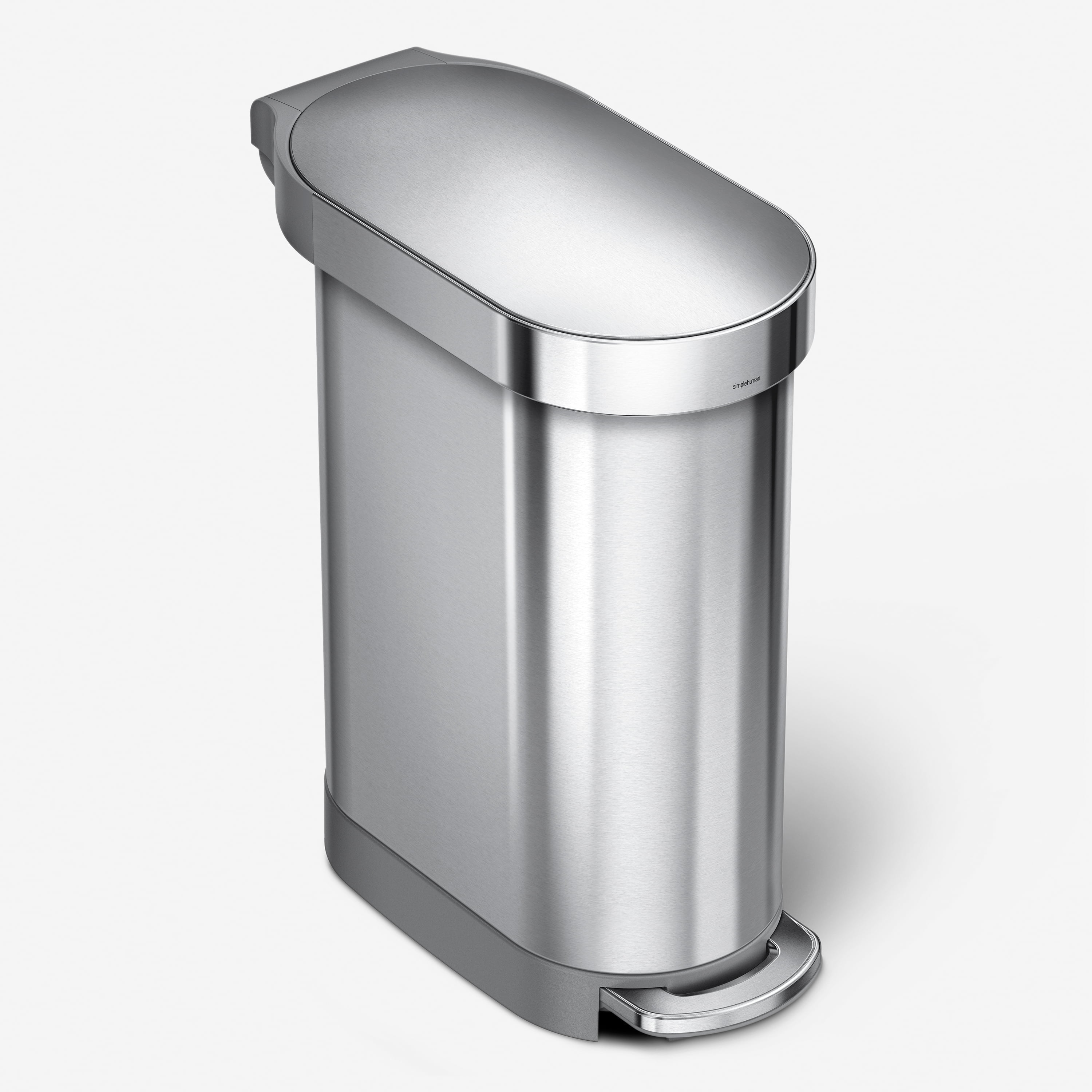 simplehuman 60L/16G Semi-Round Kitchen Trash Can, Hands-Free, Soft