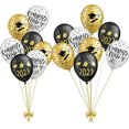 thumbnail image 1 of Globo de graduación 2023, juego de globos de 15 piezas, decoración de graduación de oro negro, decoración de globos de látex impresos para ceremonia, fiesta universitaria, 1 of 5