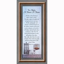 To Make a House a Home, House Warming Gift New Parents, Inspirational Gifts for Home, 6x12 7342