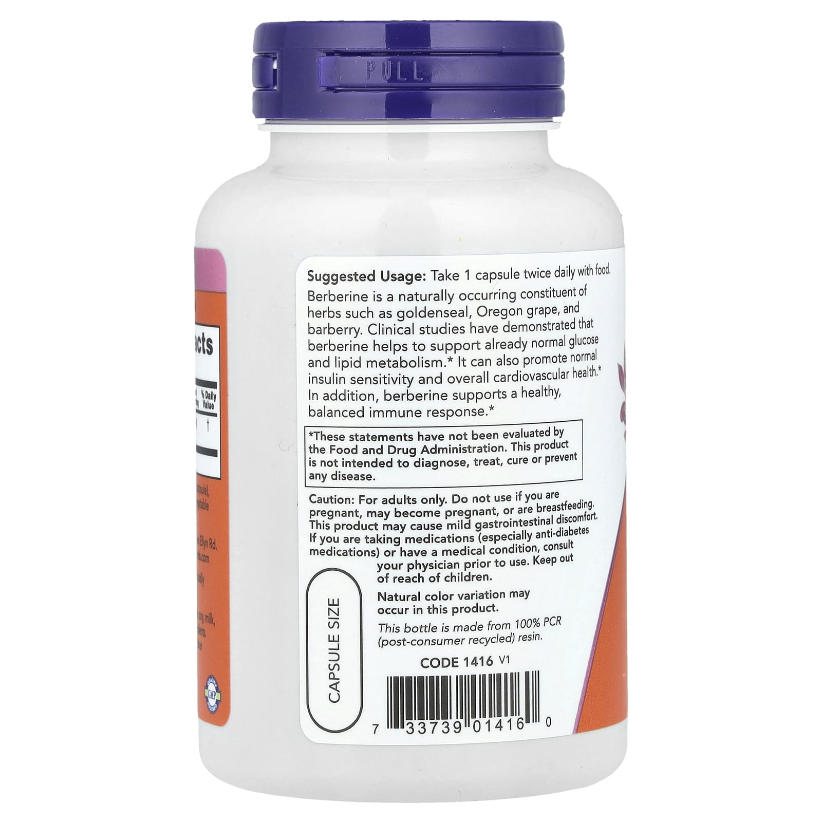 NOW Supplements, Berberine HCL 500 mg, Supports Glucose Metabolism*, 90 Veg Capsules