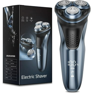 KOPEXY Electric Shavers for Men, IPX7 Waterproof Cordless Razor with Cleaning Brush, Portable Rechargeable Electric Beard Trimmer for Home Travel