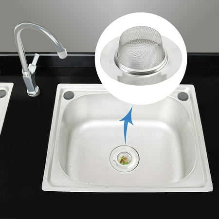 2pcs Stainless Steel Sink Strainer Filter 4.5" Rim Diameter Anti-clogging Mesh Cover for Kitchen Silver Tone