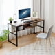 thumbnail image 2 of Costway Escritorio de Ordenador con Estructura de Metal, Mesa de Estudio con Estante de Almacenamiento y Patas Ajustables, Escritorio de Trabajo para Casa, Oficina, Marrón, 2 of 5