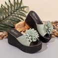 thumbnail image 5 of Women's Wedge Sandals Slip on Slides Platform Round Open Toe Backless Fish Mouth Comfortable Slipper Dressy Summer Casual Shoes Green 8.5(41), 5 of 9