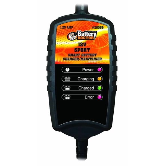 WirthCo Chargeur de Batterie 20069 Battery Doc Sport; pour Batteries de 12 Volts; Chargeur Automatique et Entretien; Courant de Charge de 1,5 Amp; Indicateur DEL d'État de Charge de Batterie
