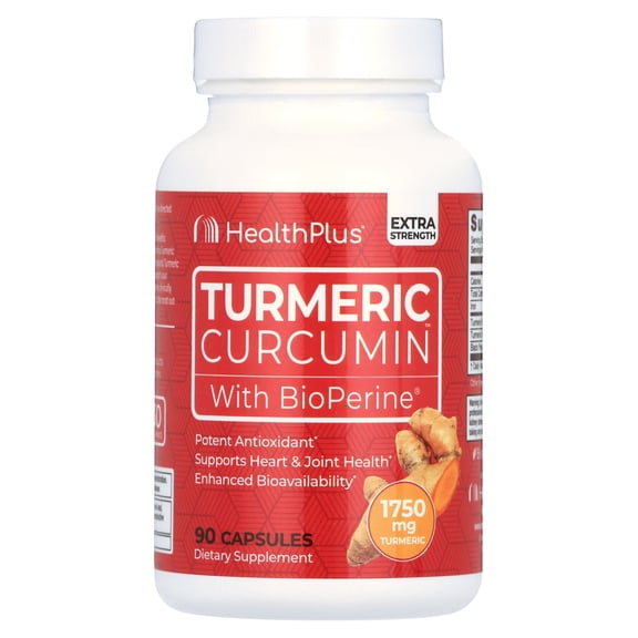 Turmeric Curcumin with BioPerine­ - 90 Capsules - Health Plus