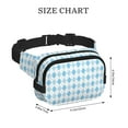 thumbnail image 4 of Hirioo Blue and White Squares for Double Layer Waist Bag Adjustable Fanny Pack For Travel Running Hiking, 4 of 9