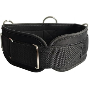 Fitness Resistance Belt Multi Functional Fitness Belt with 5 Rings for Weight Training and Resistance Training of Load Carrying Pull Up Belt Squat Black One Size