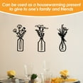 thumbnail image 6 of 3 PCS Metal Flowers Wall Arts,Black Metal Vase Wall Art,Rustic Farmhouse Decor (Black), 6 of 8