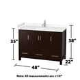 thumbnail image 4 of Wyndham Collection Sheffield 48" Solid Wood Single Bathroom Vanity in Espresso, 4 of 4