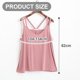 thumbnail image 2 of Camiseta sin mangas plisada sexy con cuello en V y corte holgado para mujer con talla grande, 2 of 6