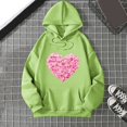 thumbnail image 2 of XIAONU Womens Hoodies Heart-Print Floral Hooded Sweatshirt Baggy Long Sleeves Drawstring Hoodie Tops With Pockets, 2 of 3