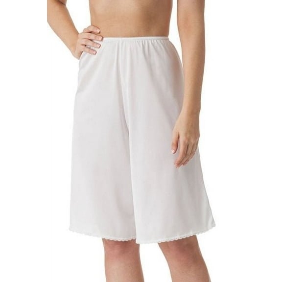 Women's Shadowline 2460X Plus Size Nylon Culotte (White 2X)