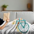thumbnail image 3 of Bicycle Soft Flannel Fleece Throw Blanket, Vintage Summer Bike a Floral Bouquet Vehicle for Transport Illustration, Cozy Plush for Indoor and Outdoor Use, 50" x 70", Turquoise Yellow, by Ambesonne, 3 of 5