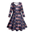 thumbnail image 5 of Gunia Valentine's Dress For Girls Bow Printed Long Sleeved Party Dresses 4-5 Years, 5 of 5