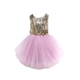 thumbnail image 1 of Gureui Toddler Kids Baby Girls Sleeveless Sequin Tulle Princess Dress Mesh Formal Party Wedding Tutu Gown Bowknot Dress, 1 of 8