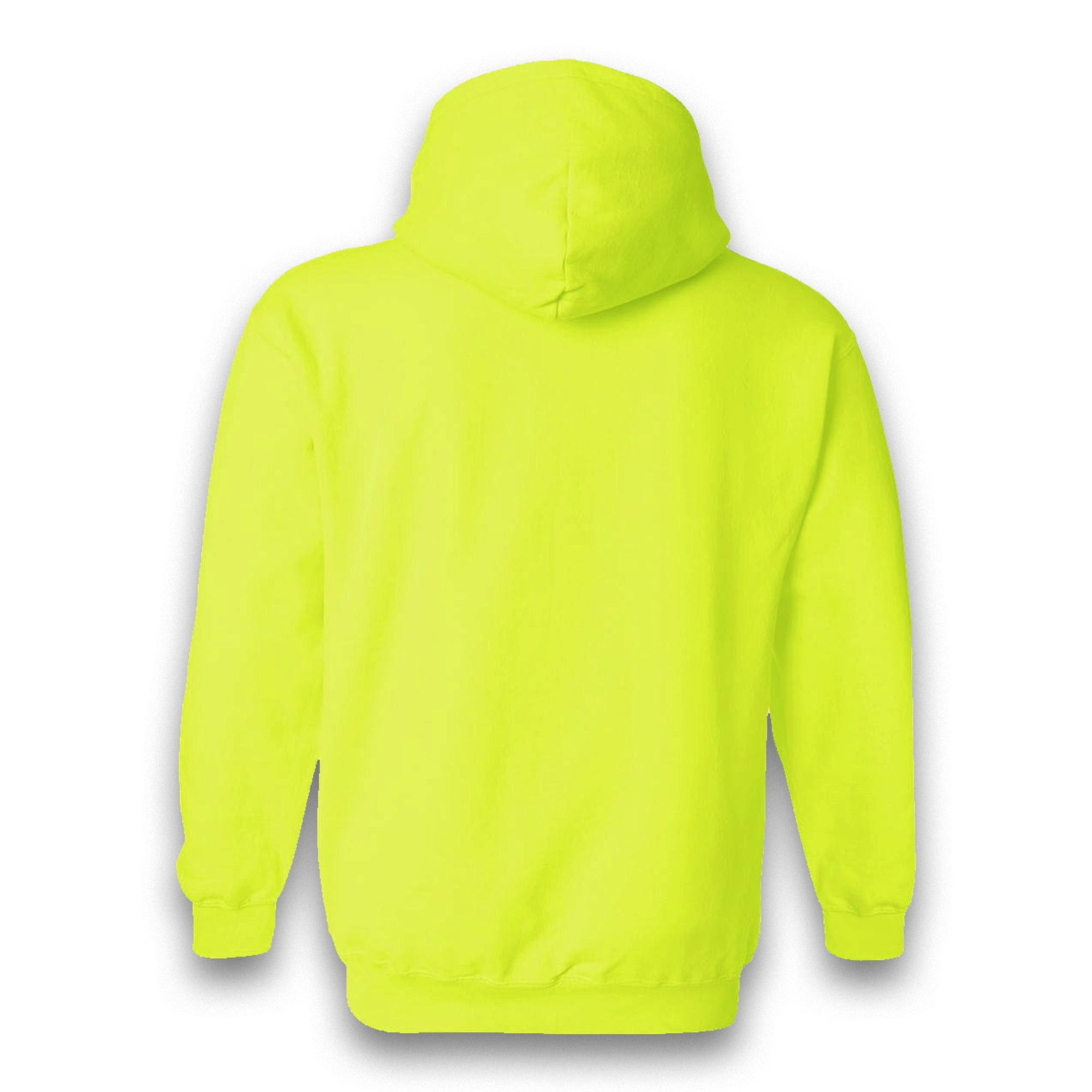 Gildan High Visibility Hooded Sweatshirt - 18500 Safety Green for Men | Hi Vis Fleece Heavy Blend Hoodies, 8oz, 50/50 Cotton/Polyester, 2 Pack, Size - L