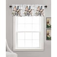 thumbnail image 3 of Animal Birds Linen Curtain Valance for Bedroom/Bathroom/Kitchen/Office/Living/Dining Room Window,Old Newspaper English Newsprint White Pocket Topper Drapes Decorative Cafe Drapery Panel 60"x18", 3 of 6