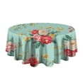 thumbnail image 5 of Pioneer Flower Floral Print Pattern Round Tablecloth 60"x60",Wrinkle Wipeable Table Cloth for Kitchen Dining Room Picnic Patio Party, 5 of 6