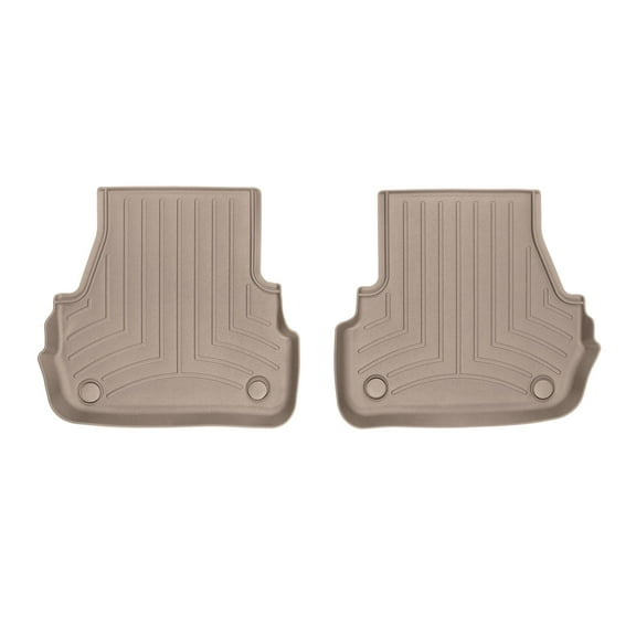 WeatherTech Custom Fit FloorLiners compatible with Audi S6, RS6, A6 - 2nd Row (2-Piece Liner), Tan